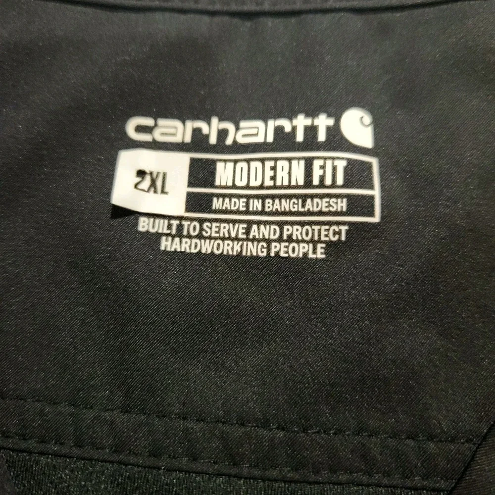 Carhartt Scrub Modern Fit Top Size 2XL Black Unisex Uniform - Picture 6 of 8